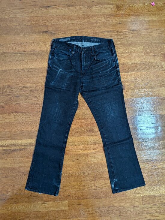 GAP 1969 Slim Boot Cut Denim Jeans Mens 31x30 Dark Wash Blue - Picture 1 of 8